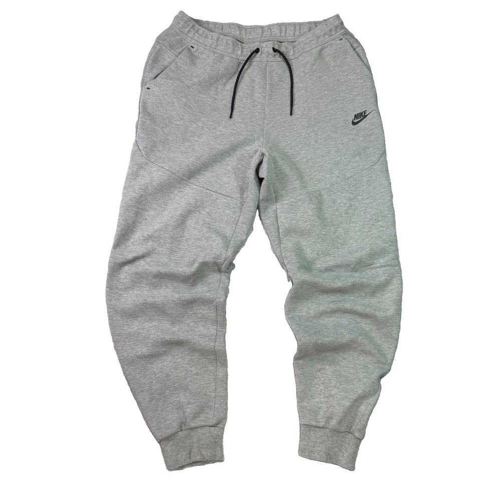 Nike Tech Fleece Jogger Pants Mens Size LT Large Tall Gray Drawstring Zip Pocket